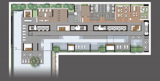 Architectural plan of a modern residential building showcasing layout and design