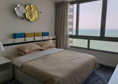 Modern bedroom with ocean view