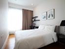 Modern bedroom with natural light and minimalist decor