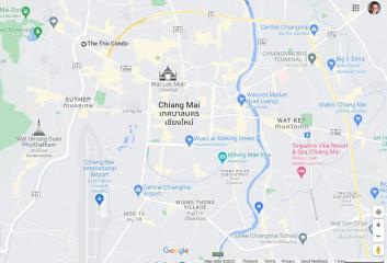 Map view of Chiang Mai area showing nearby landmarks and streets