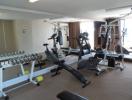 Home fitness center with various exercise machines