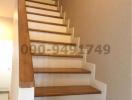Modern wooden staircase in a residential home