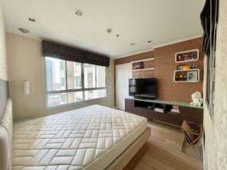 Cozy bedroom interior with ample natural light