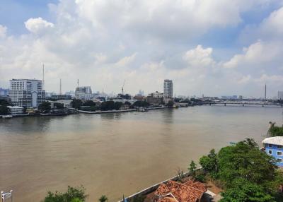 Panoramic river view from a high-rise apartment