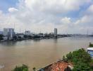 Panoramic river view from a high-rise apartment