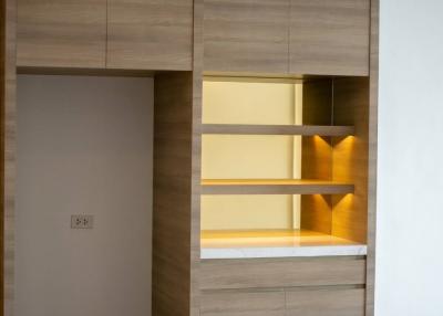 Modern interior design detail with warm ambient lighting