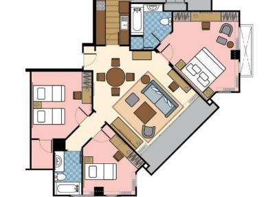 Floor plan of a modern apartment layout