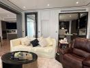 Elegant living room with luxurious furnishings and modern decor