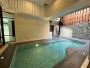Indoor swimming pool with modern design features