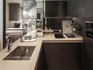 Modern kitchen with integrated appliances and sleek design