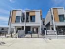 Modern two-story houses with unique facade design