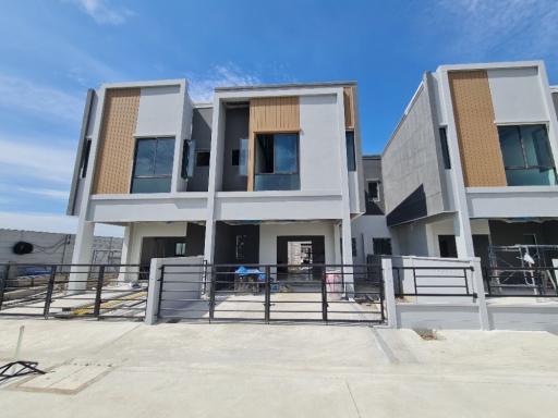 Modern two-story houses with unique facade design