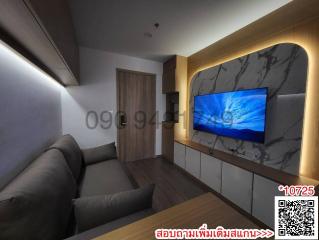 Modern living room interior with sofa and television