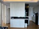 Modern kitchen with wooden cabinets and contemporary design