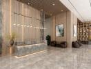 Modern building lobby with elegant design features