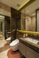 Modern bathroom with marble finishes and luxury fittings