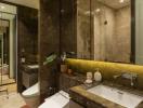 Modern bathroom with marble finishes and luxury fittings