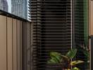 Cozy balcony with urban view and decorative plant