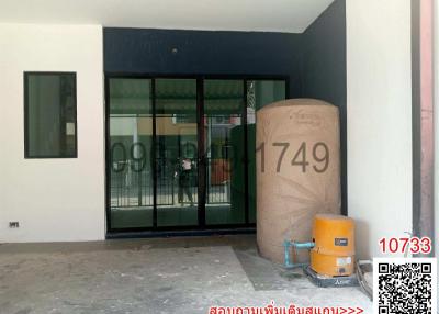 Entrance of a modern building with glass doors