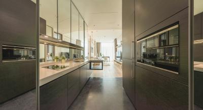 Modern spacious kitchen with large center island and open layout