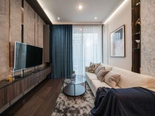 Modern living room with natural light and elegant decor