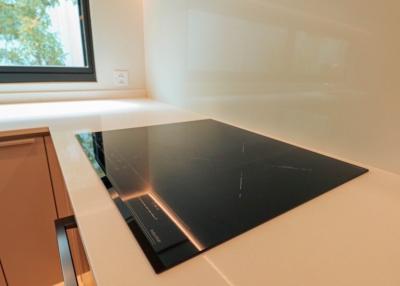Modern kitchen with induction cooktop and sleek design