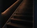 Modern staircase with ambient lighting