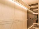 Modern interior hallway with indirect lighting and minimalistic design