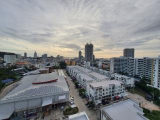 City skyline view from the building showing surrounding urban area