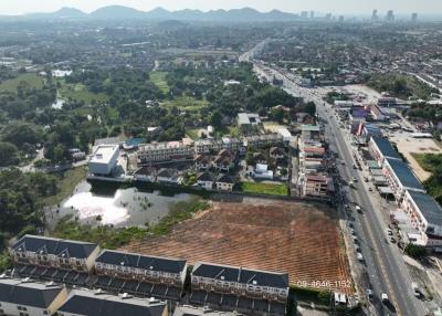 Aerial view of a residential area showing homes and surrounding environment