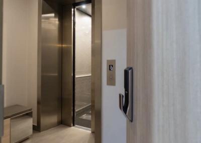 Modern elevator entrance in a residential building