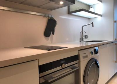 Modern kitchen interior with built-in appliances