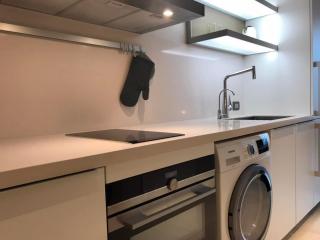 Modern kitchen interior with built-in appliances