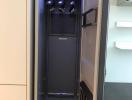 Built-in kitchen wine cooler with glass door