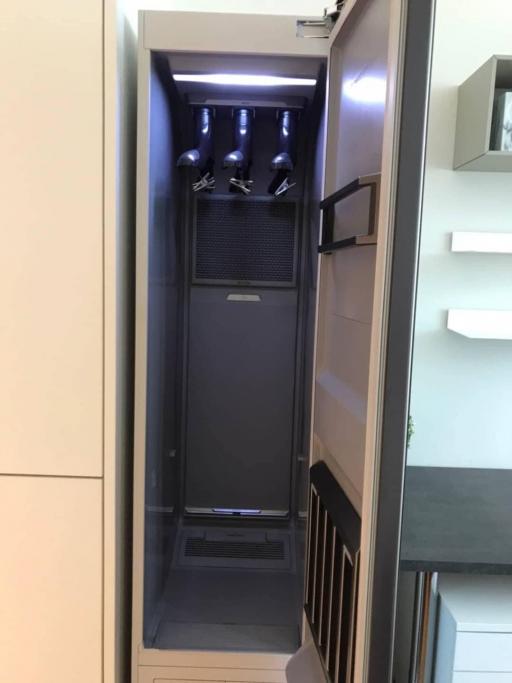 Built-in kitchen wine cooler with glass door