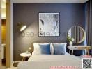 Cozy modern bedroom with decorative elements