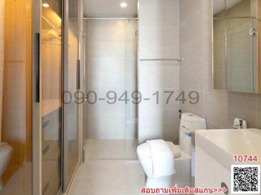 Modern bathroom with glass shower and clean design