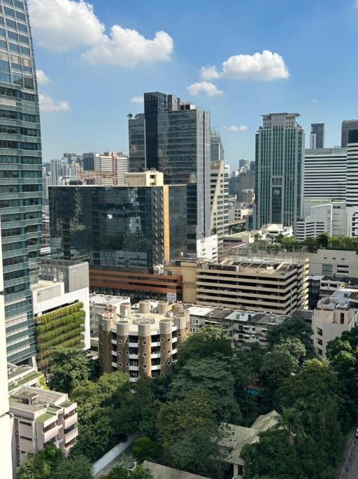 Cityscape view from a high-rise apartment building