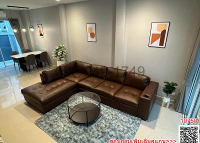 Modern living room with spacious seating and dining area