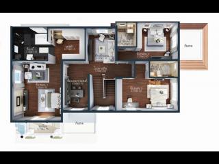 Overhead blueprint layout of a residential property with labeled rooms