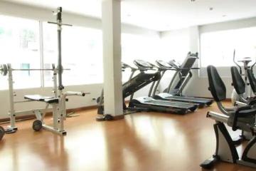 Home fitness gym with exercise equipment