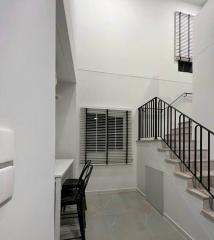 Modern staircase in a bright building interior