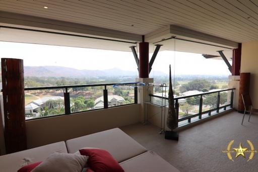 Black Mountain 2 bedroom condo with fantastic views over the golf course for sale Hua Hin