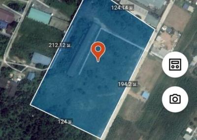 Arial view of a land property with measurements
