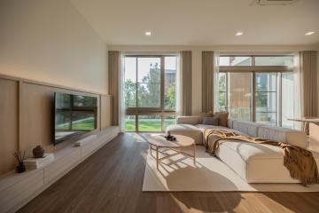 Spacious and modern living room with natural light
