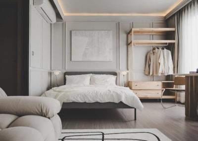 Modern bedroom with elegant design and furniture