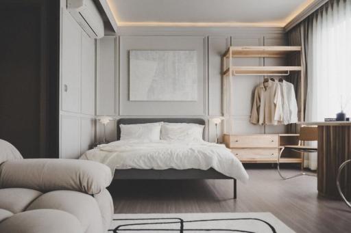 Modern bedroom with elegant design and furniture