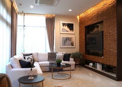 Modern living room with comfortable seating and stylish decor
