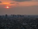 Stunning sunset over the city skyline