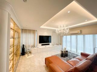 Spacious and well-lit living room with modern design